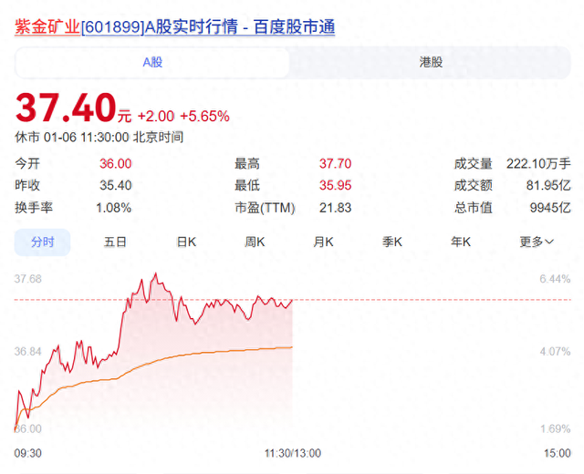 资金矿业市值__紫金矿业股票总市值
