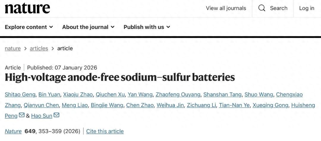 国际首创高电压、无负极的钠硫电池新体系，上海交大成果登Nature_国际首创高电压、无负极的钠硫电池新体系，上海交大成果登Nature_